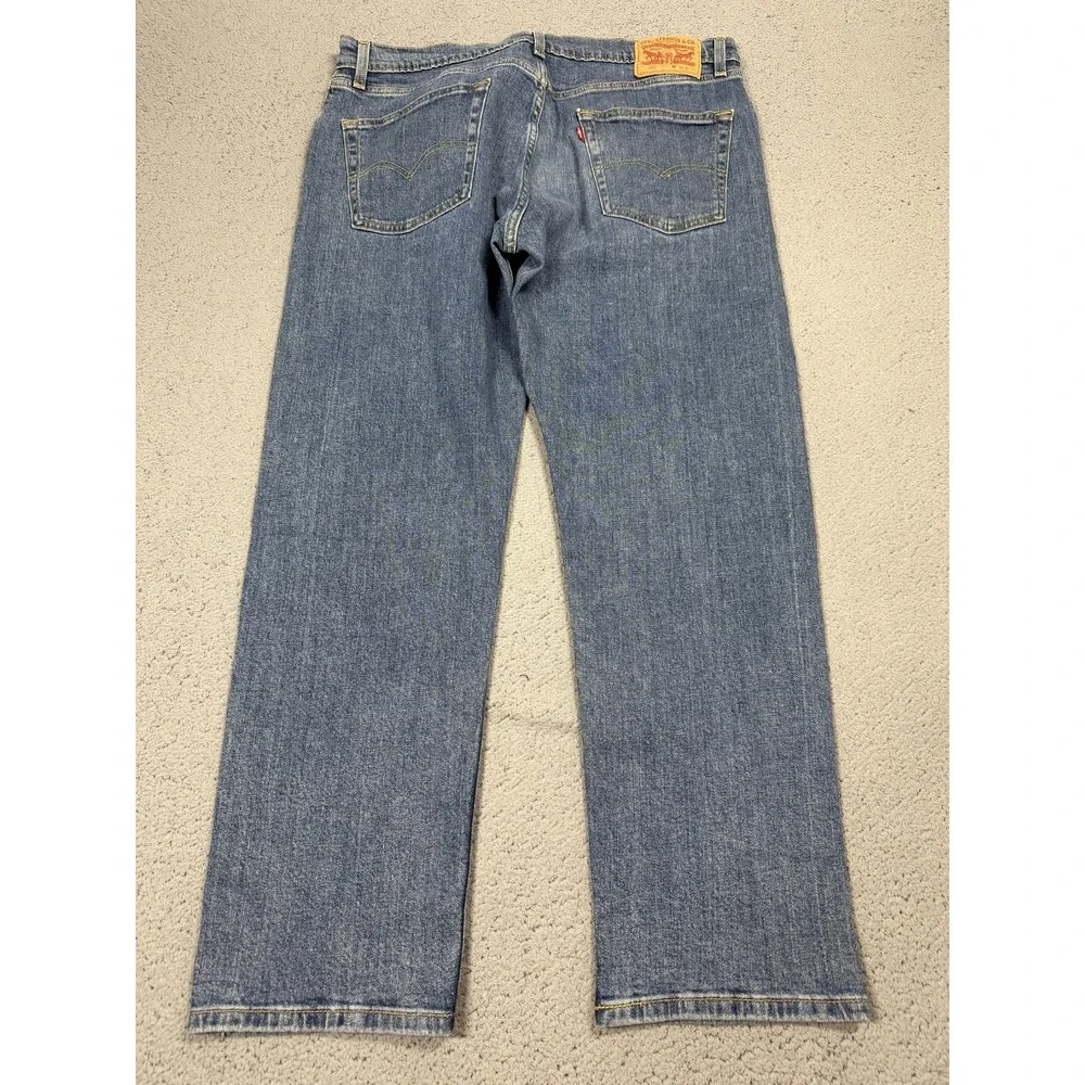 NWT Levis 505 Jeans Mens 36x30 Med Wash Blue Straight Stretch Denim